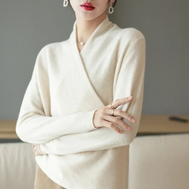 Women's V-Neck Knit Sweater for Layering