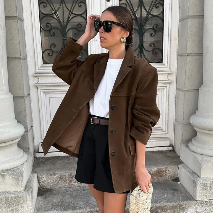 Women's Vintage Suede Jacket – Chic Autumn & Winter Style