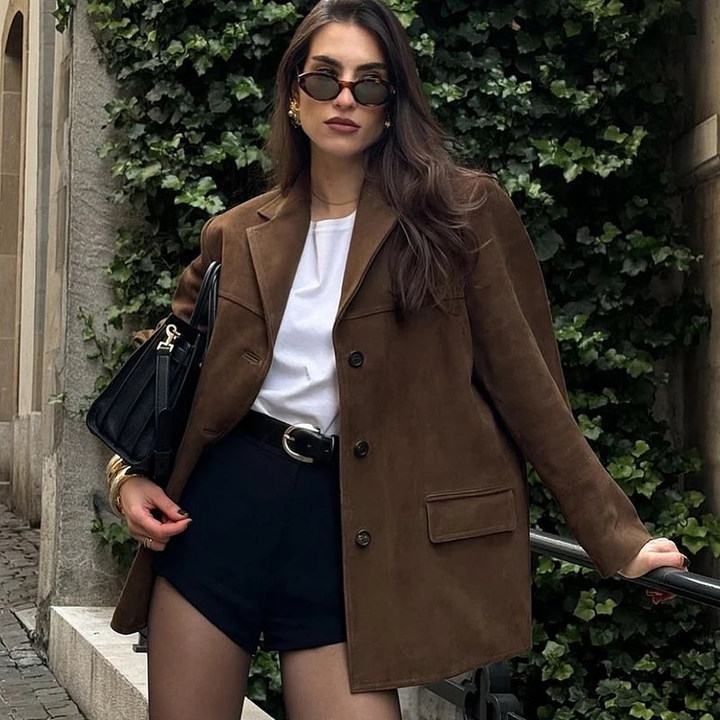 Women's Vintage Suede Jacket – Chic Autumn & Winter Style