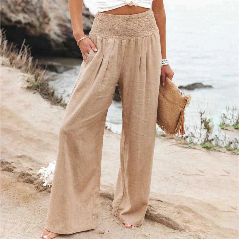 Women's Wide Leg Palazzo Pants - Stylish Trousers for Everyday Wear