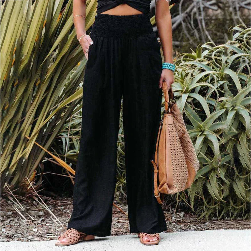 Women's Wide Leg Palazzo Pants - Stylish Trousers for Everyday Wear