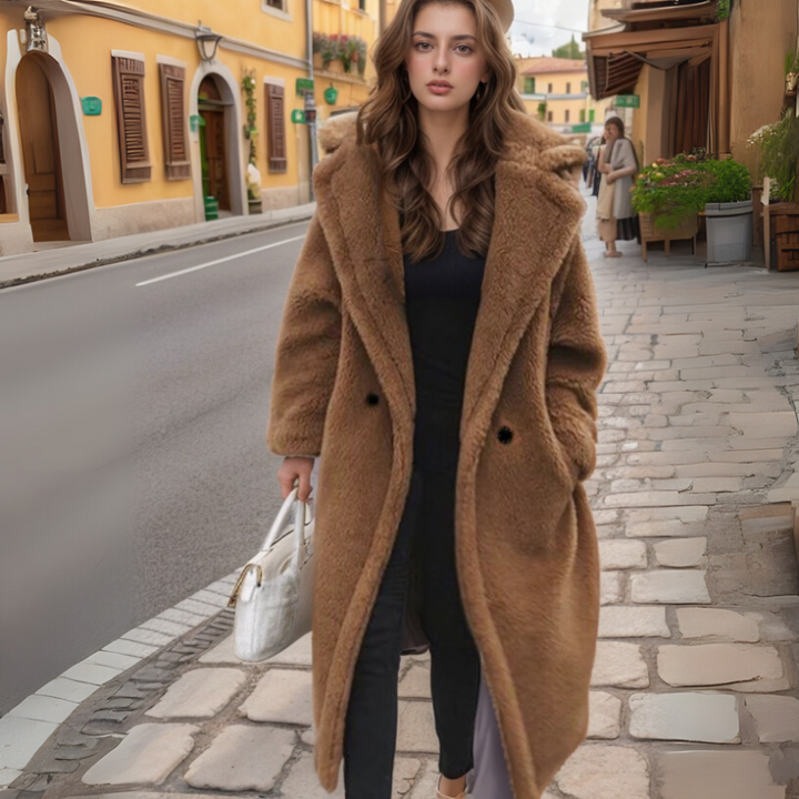 Women's Winter Coat Longline Double-Breasted Design
