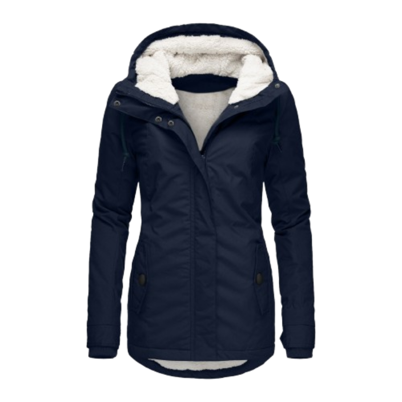 Women's Winter Parka Jacket with Sherpa Lining and Adjustable Hood