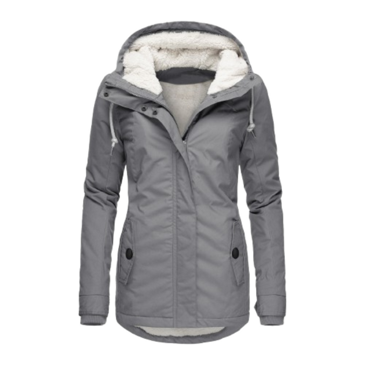 Women's Winter Parka Jacket with Sherpa Lining and Adjustable Hood