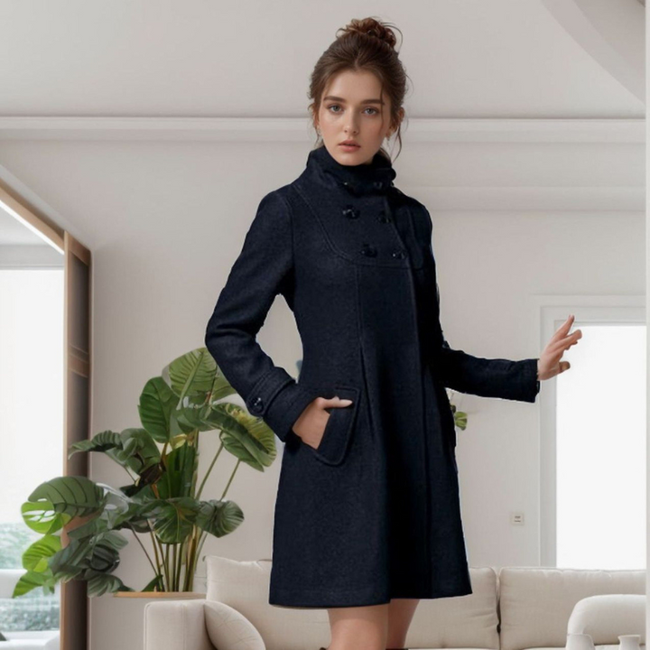 Women's Wool Trench Coat – Elegant Winter Coat for Any Occasion