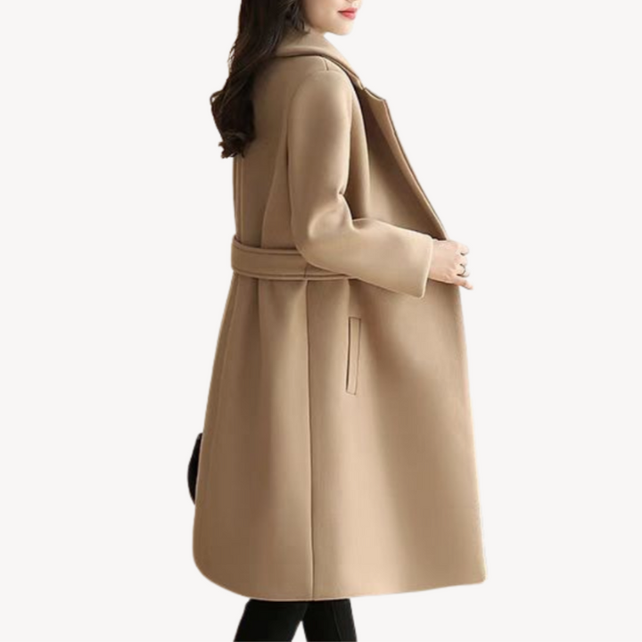 Women's Wool Trench Stylish Winter Coat with Elegant Design