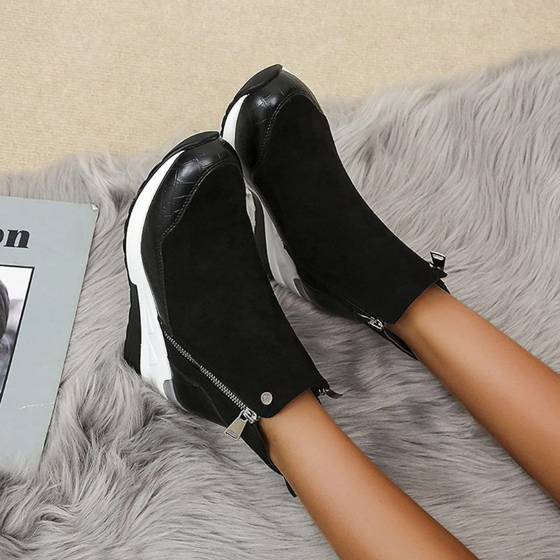 Women's Ankle Boots – Wedge Heel with Anti-Slip Sole