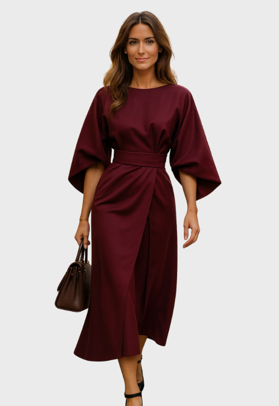 Women's Belted Midi Dress
