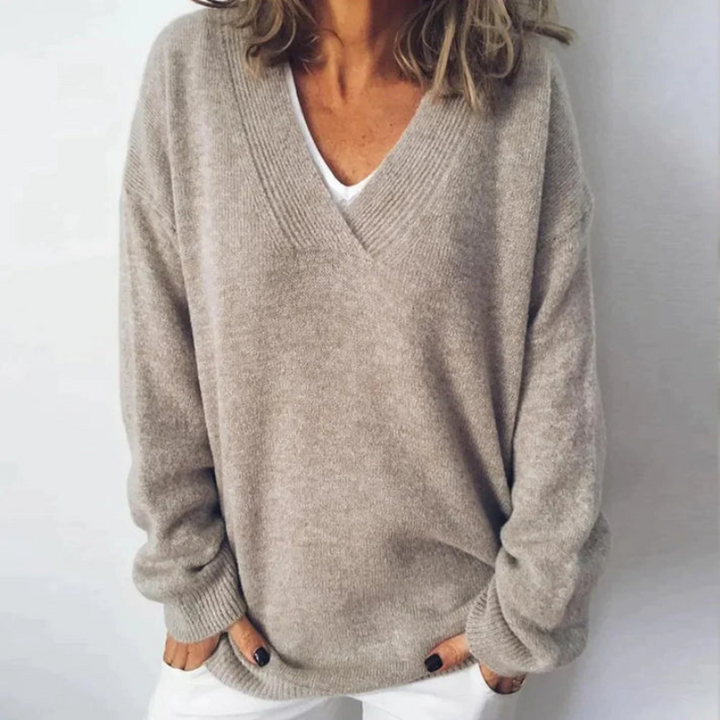 Women's Cashmere V-Neck Sweater - Classic Jumper