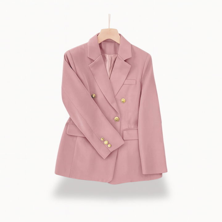 Women's Double-Breasted Blazer - Elegance and Versatile Styling