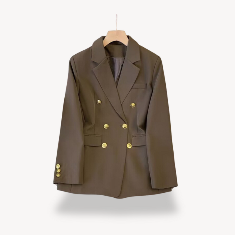 Women's Double-Breasted Blazer - Elegance and Versatile Styling 0