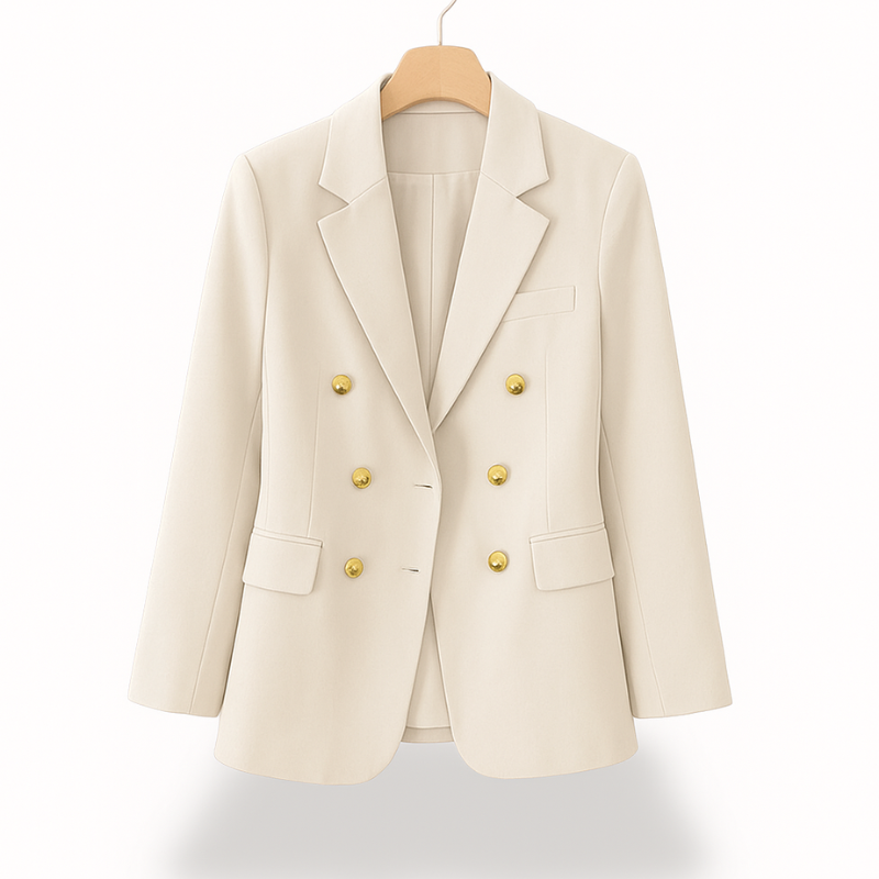 Women's Double-Breasted Blazer - Elegance and Versatile Styling