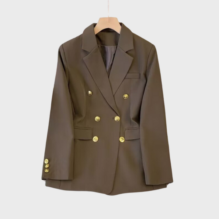 Women's Double-Breasted Blazer - Elegance and Versatile Styling