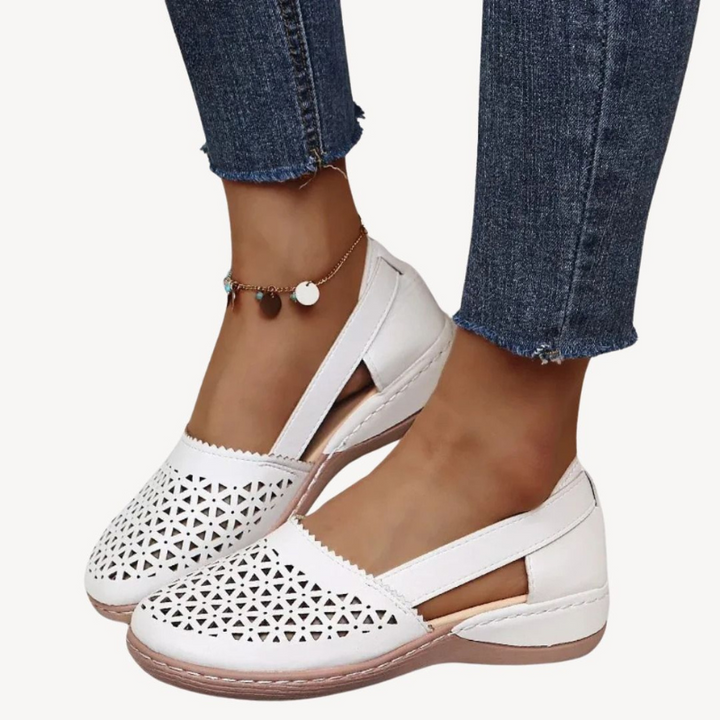 Women's Flat Slip-On Summer Sandals - Cutout Design 2