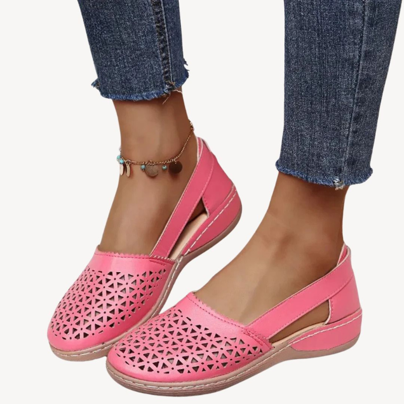 Women's Flat Slip-On Summer Sandals - Cutout Design 3
