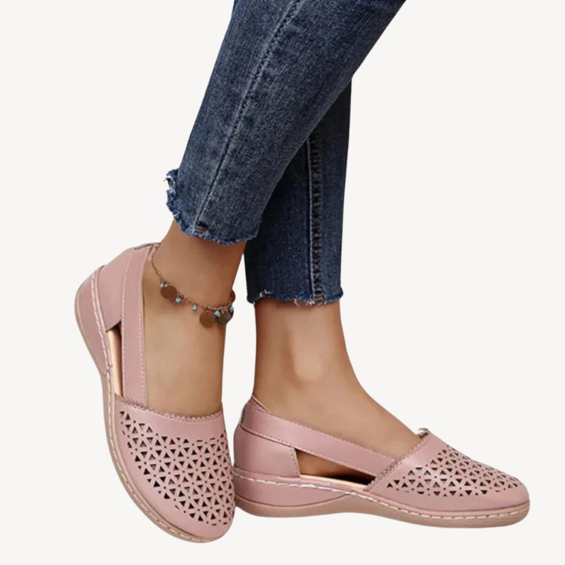 Women's Flat Slip-On Summer Sandals - Cutout Design 4