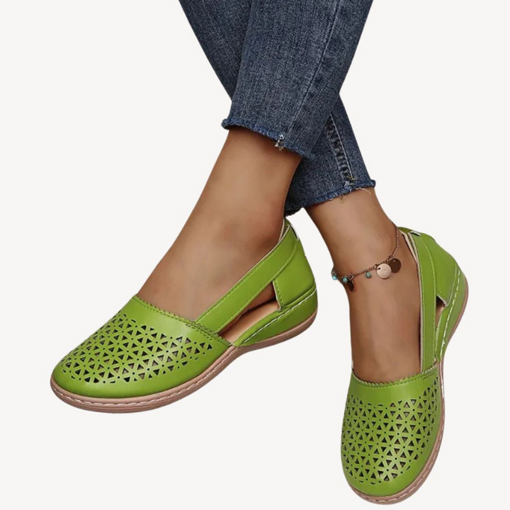 Women's Flat Slip-On Summer Sandals - Cutout Design 5