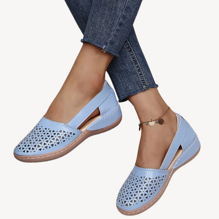 Women's Flat Slip-On Summer Sandals - Cutout Design 6