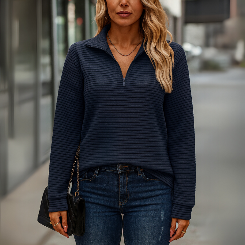 Women's Jumper Stylish Half Zip for Casual Wear