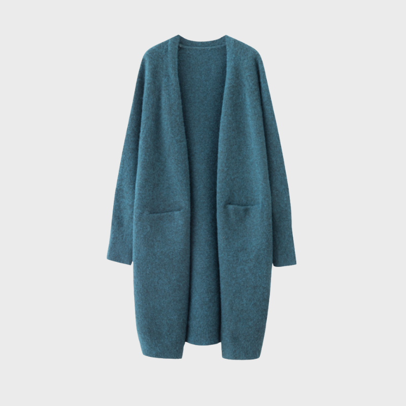 Women's Long Cardigan Sweater - Open Front Design for Elegant Layering