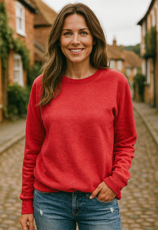 Women’s Long Sleeve Oversized Sweatshirt – Casual Relaxed Crewneck Pullover