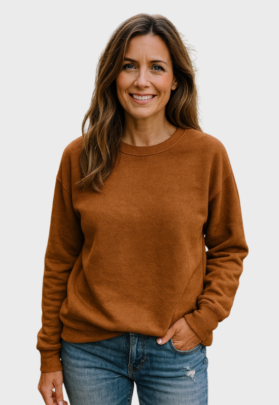 Women’s Long Sleeve Oversized Sweatshirt – Casual Relaxed Crewneck Pullover