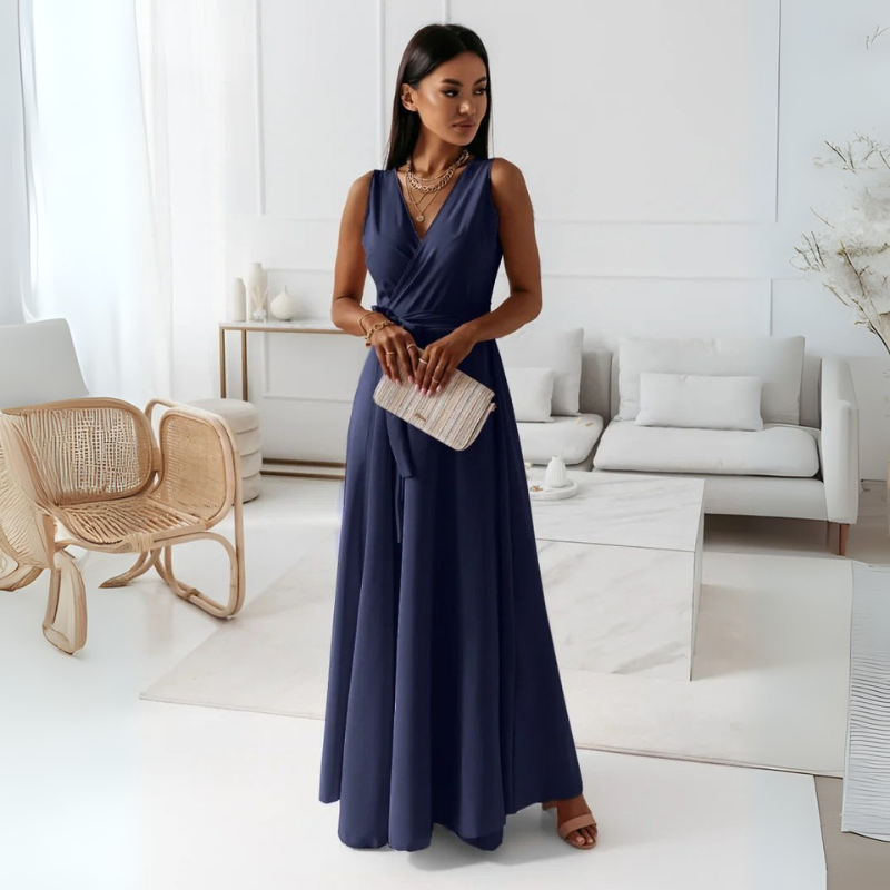 Women's Long Wrap Dress - Elegant Style for Casual and Formal Occasions 5