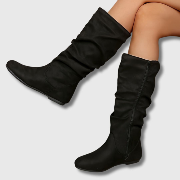 Women's Mid-Calf Boots – Stylish Anti-Slip Zip Design