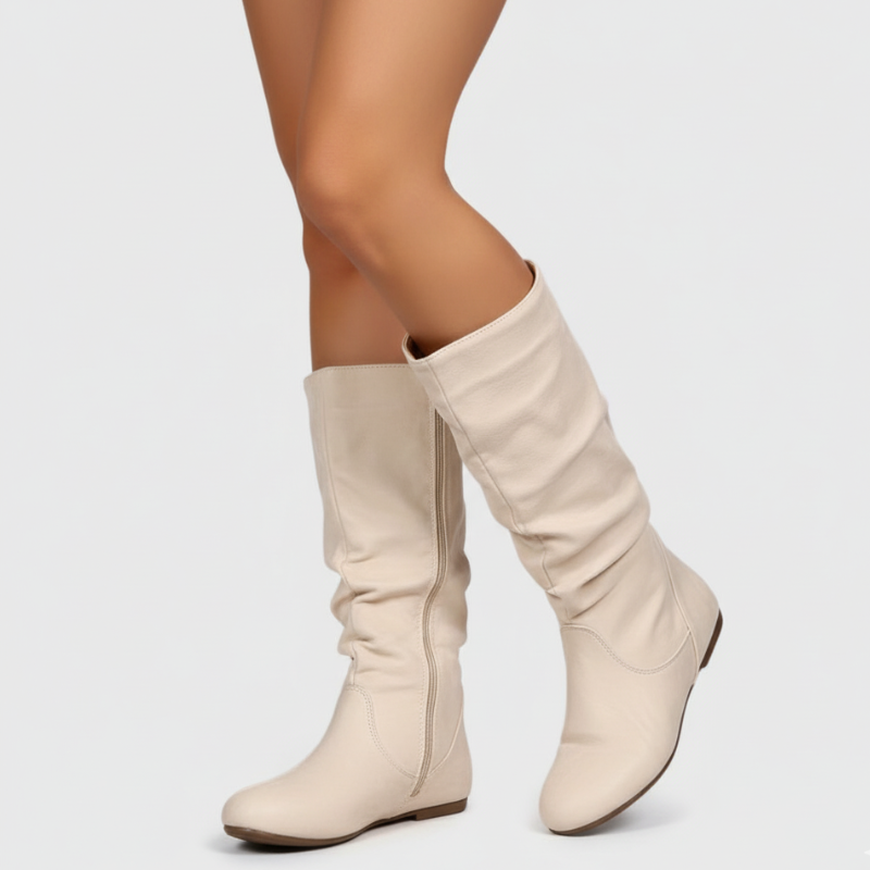 Women's Mid-Calf Boots – Stylish Anti-Slip Zip Design