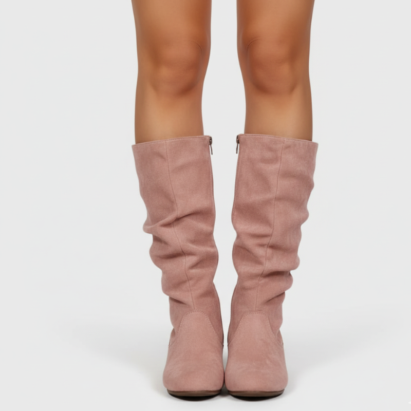 Women's Mid-Calf Boots – Stylish Anti-Slip Zip Design