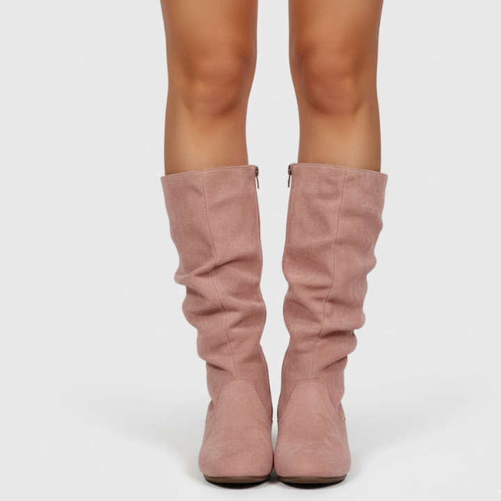 Women's Mid-Calf Boots – Stylish Anti-Slip Zip Design