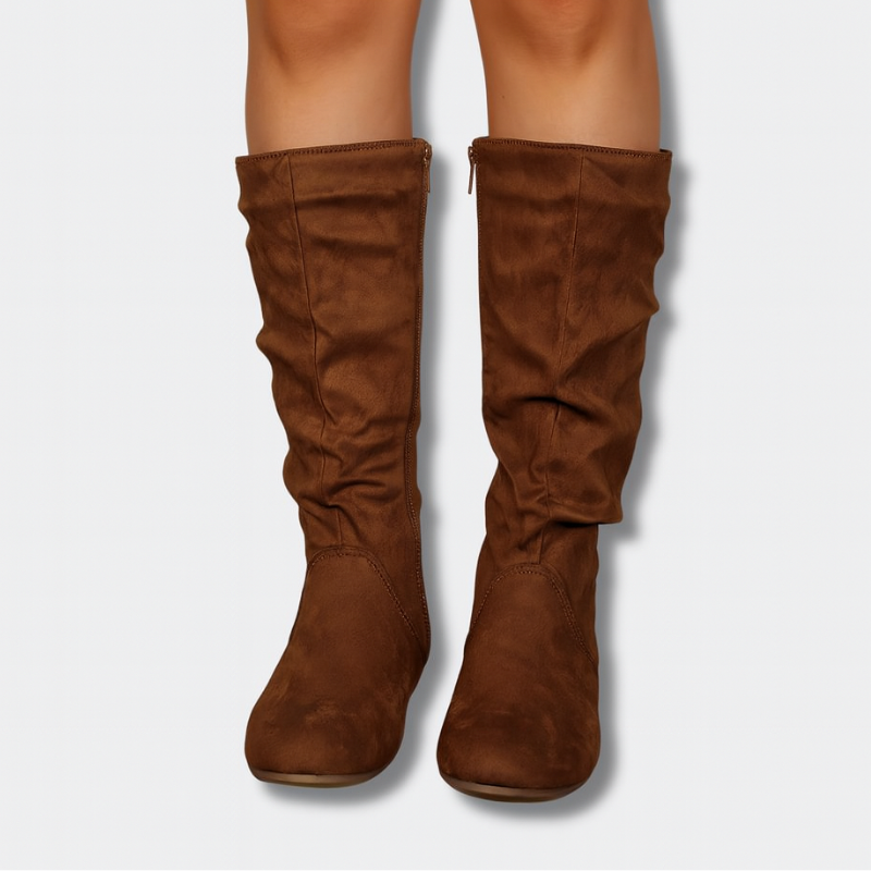 Women's Mid-Calf Boots – Stylish Anti-Slip Zip Design