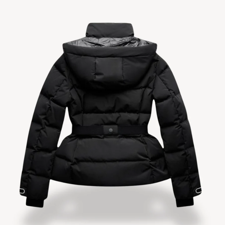 Women's Puffer Jacket - Belted, Water-Resistant Insulated Winter Coat