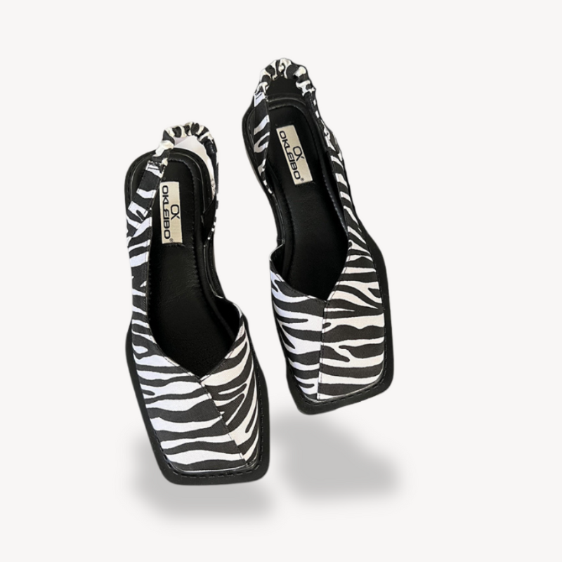 Women's Square Toe Sandals with Pleated Elastic Back for Modern Elegance 7