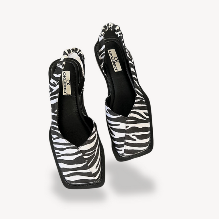 Women's Square Toe Sandals with Pleated Elastic Back for Modern Elegance 7