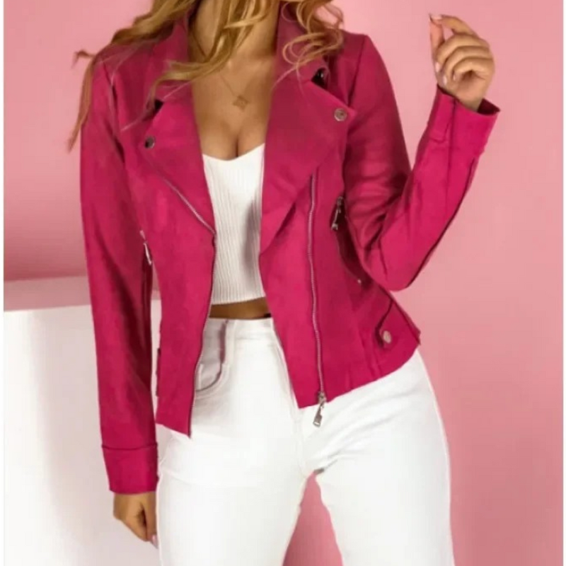 Women's Suede Biker Jacket 1