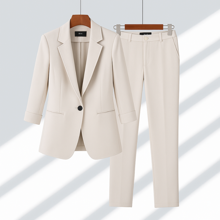 Women's Tailored Set, Blazer and Trousers Suit - Structured Fit