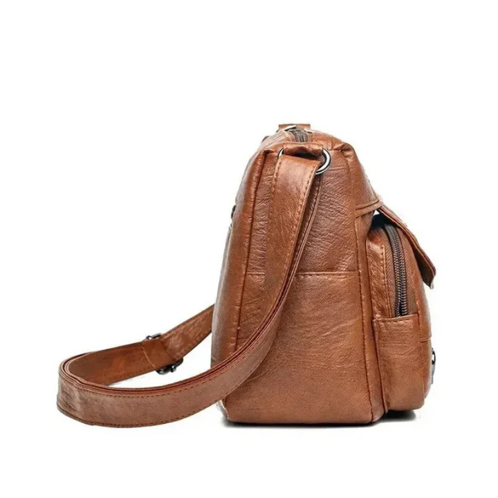 Women's Vintage Leather Shoulder Bag - 'Love' Crossbody
