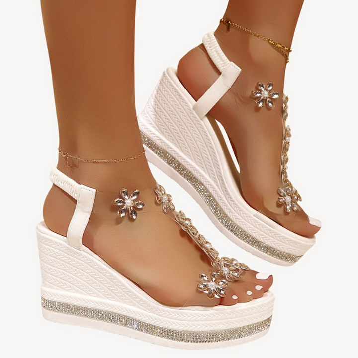 Women's Wedge Summer Sandals with Floral Accents for Style 5