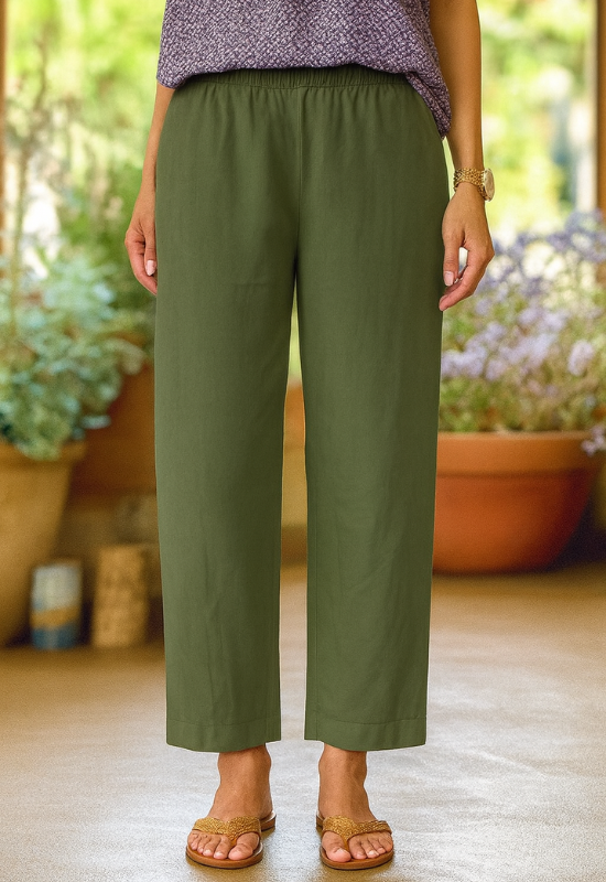 Women's Wide Leg Linen Trousers