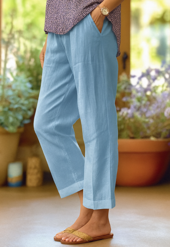 Women's Wide Leg Linen Trousers