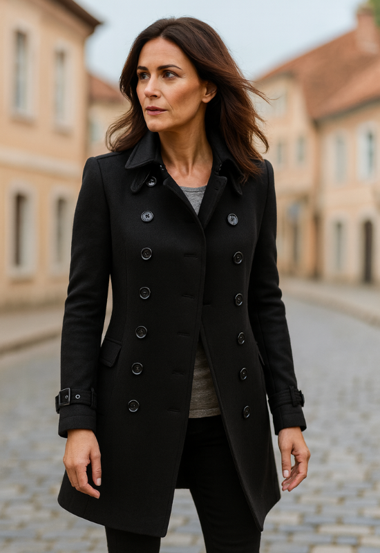 Women's Winter Wool Peacoat Jacket - Elegant, Stylish & Double-Breasted Design