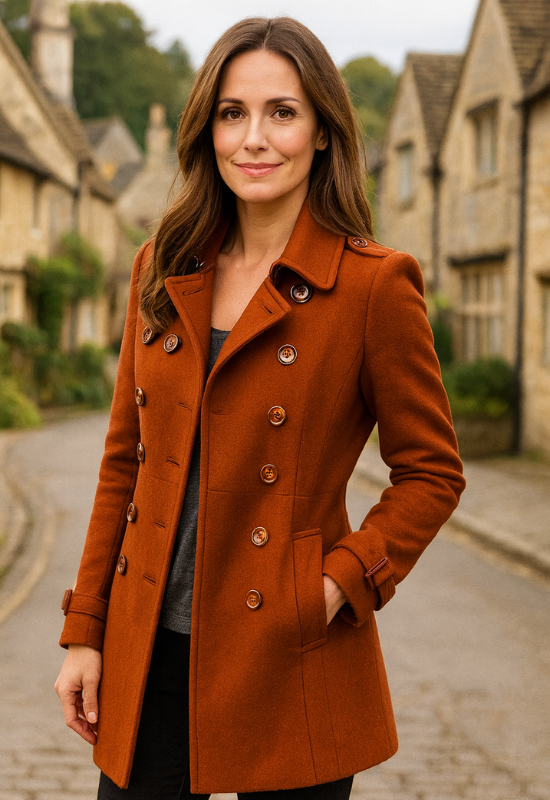 Women's Winter Wool Peacoat Jacket - Elegant, Stylish & Double-Breasted Design