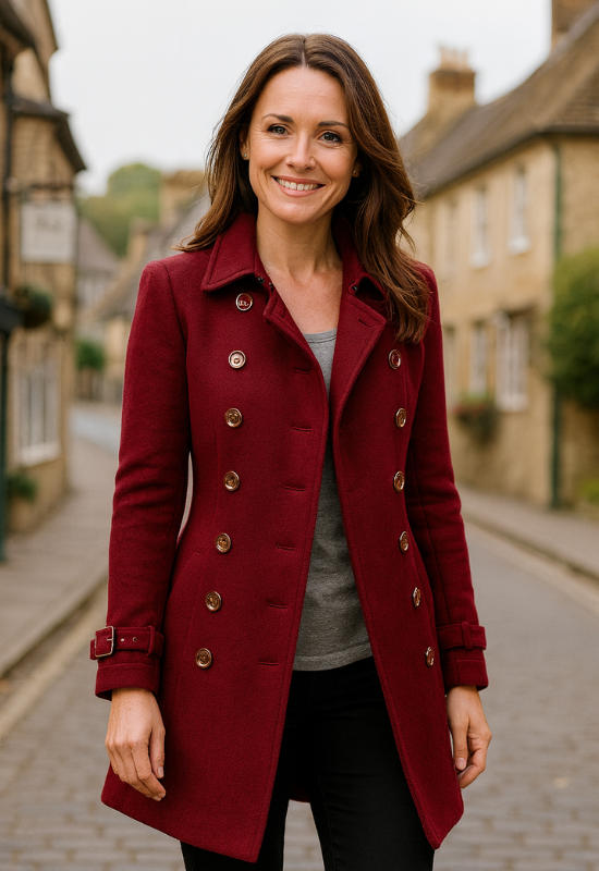 Women's Winter Wool Peacoat Jacket - Elegant, Stylish & Double-Breasted Design