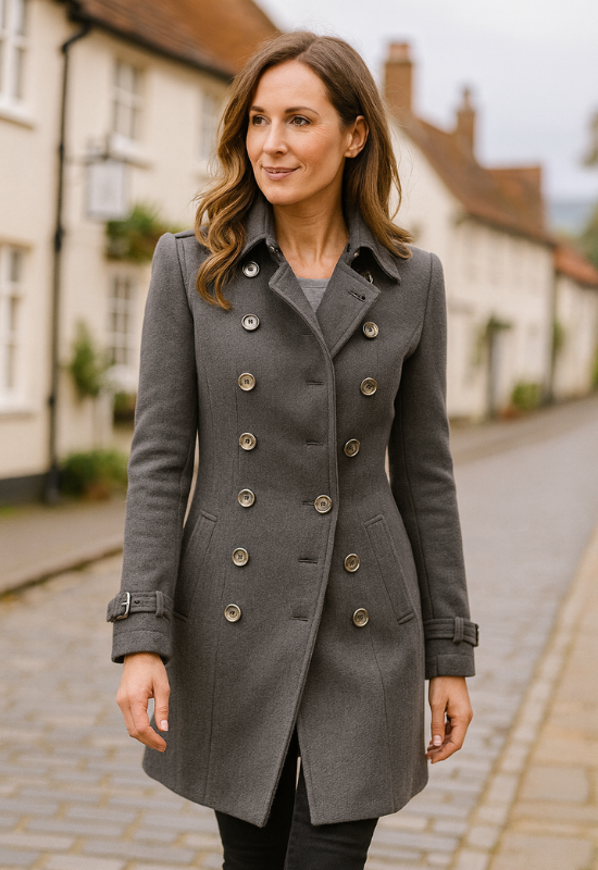 Women's Winter Wool Peacoat Jacket - Elegant, Stylish & Double-Breasted Design