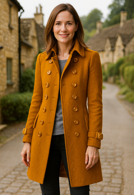 Women's Winter Wool Peacoat Jacket - Elegant, Stylish & Double-Breasted Design
