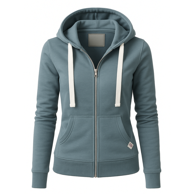 Women's Zip-Up Hoodie with Kangaroo Pockets