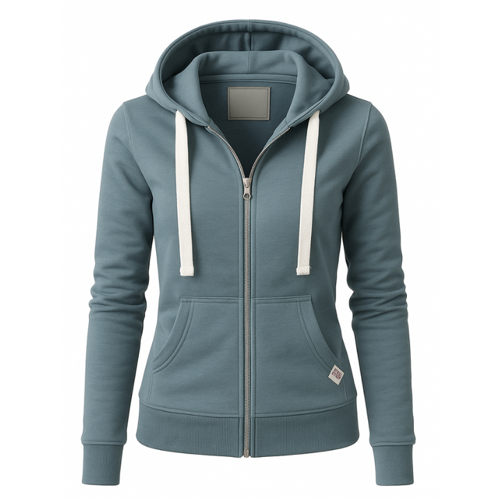 Women's Zip-Up Hoodie with Kangaroo Pockets