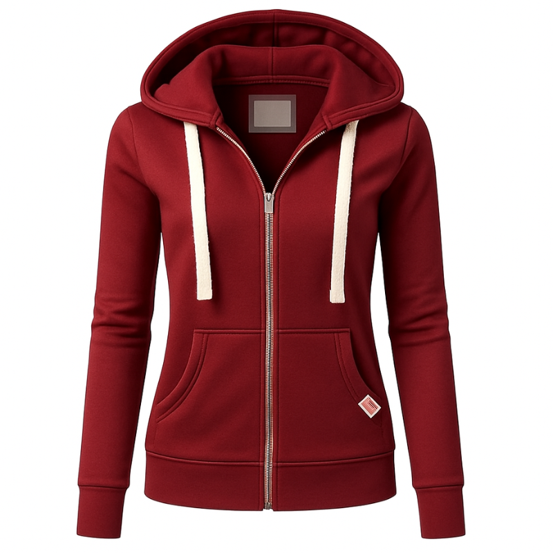 Women's Zip-Up Hoodie with Kangaroo Pockets