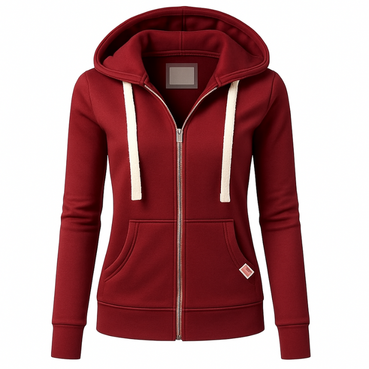 Women's Zip-Up Hoodie with Kangaroo Pockets